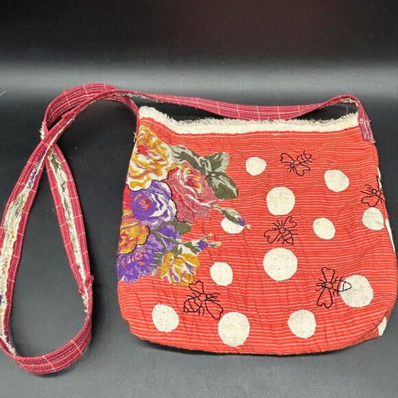 One of a Kind Hand Made Hand Stitched Embroidered Cross Body Bag Purse - Picture 1 of 4